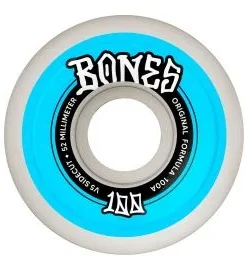 Ruedas de Skate Bones OG Formula Sidecut 100’s V5 52mm 100A Blancas