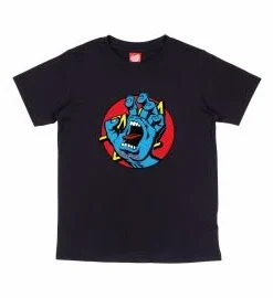 Camiseta Santa Cruz Youth Hand Dot Front Negra (6-14 años)