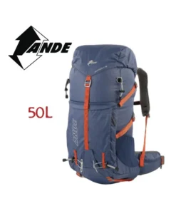 Santiago 2.0 50L Shield (Blue/Arancio) – Mochila de trekking con tratamiento impermeable – Ande