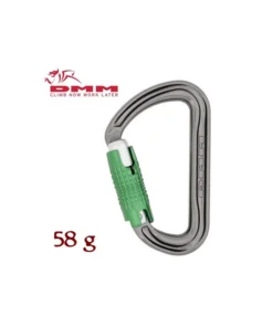 shadow locksafe (titanium/green) – mosquetón asimétrico 3 movimientos – dmm