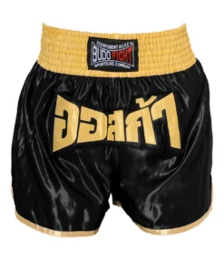Short boxeo tailandés FIGHTER Negro y Amarillo