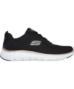Zapatillas Skechers Flex Appeal 5.0 Uptake Mujer Negro Oro Rosa
