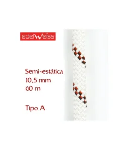 speleo 10,5 mm – cuerda para espeleología 60 m (blanca) – edelweiss