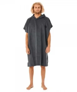 Rip Curl Surf Series packable hood black poncho