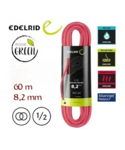starling pro dry 8,2 mm – cuerda media 60 m (pink) – edelrid