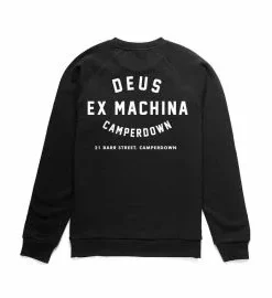 Sudadera Deus Ex Machina Camperdown Address Crew Negra
