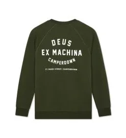 Sudadera Deus Ex Machina Camperdown Address Crew Verde Ciprés