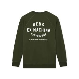 Sudadera Deus Ex Machina Camperdown Address Crew Verde Ciprés