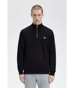 Sudadera Fred Perry Media Cremallera Para Hombre