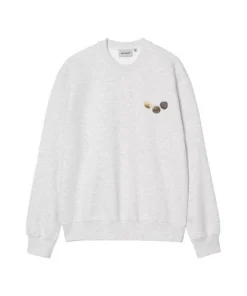 Sudadera Hombre Carhartt WIP Button Gris