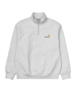 Sudadera Hombre Carhartt WIP HalfZip American Gris