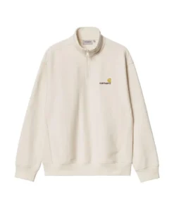 Sudadera Hombre Carhartt WIP Zip American Script Crema