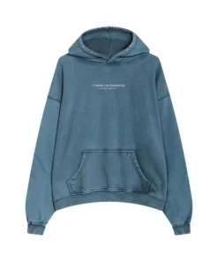 Sudadera Hombre Kaotiko Washed I´m Paranoid Azul