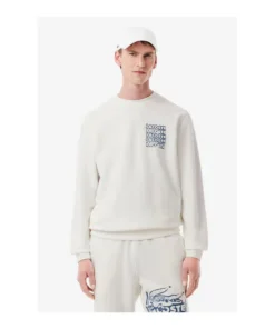 Sudadera Lacoste De Felpa Estampado Para Hombre