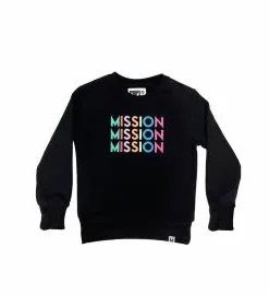 Sudadera Mission Kids Varsity Logo Corpo Multicolor Negra (1-6 años)