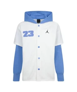 Sudadera Niño Jordan Baseball Blanca Azul