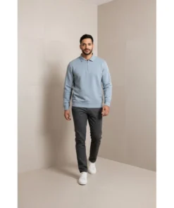 Sudadera Silbon Media Cremallera Minilogo Para Hombre