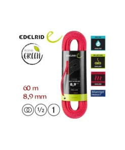 swift 48 pro dry 8,9 mm (pink) – cuerda de triple certificación 60 m – edelrid