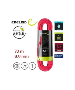 swift 48 pro dry 8,9 mm (pink) – cuerda de triple certificación 70 m – edelrid