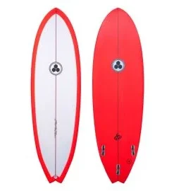 Tabla de Surf Channel Islands Al Merrick G Skate 5’8″ 31,4L Blanco-Rojo-Negro (FCS II-3 Fin)