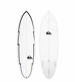 Tabla de Surf Shortboard Quiksilver Discus 6’8″ 47,3L Blanco-Negro (Futures)