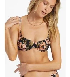 Top de Bikini Bralette Billabong Hooked On Tropics Negro Floral