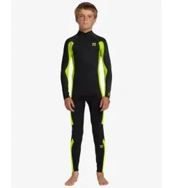 Neopreno Billabong Boy Foil 4/3mm Back Zip Fluro Lime (8-16 años)