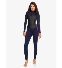 Neopreno Roxy Performance 4/3mm Chest Zip Azul Marino-Morado