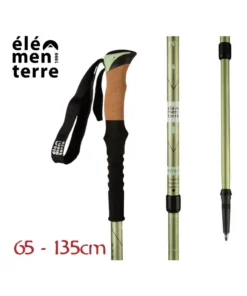 Tramp (Kaki) – Bastón de senderismo largo con empuñadura de corcho – Elementerre