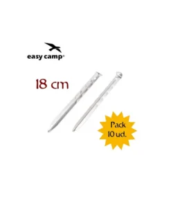 u-steel 18cm – pack 10 piquetas de acero – easy camp