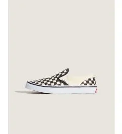 Zapatillas Vans Junior Classic Slip-On Checkerboard Negro-Blanco (8-14 años)