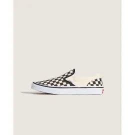 Zapatillas Vans Junior Classic Slip-On Checkerboard Negro-Blanco (8-14 años)