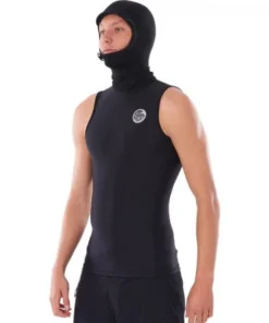 Rip Curl Flashbomb Polypro Hood Vest black chaleco con capucha de surf