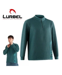 Wave pullover (Verde botella/negro) – sudadera con cierre de cremallera en el cuello – Lurbel