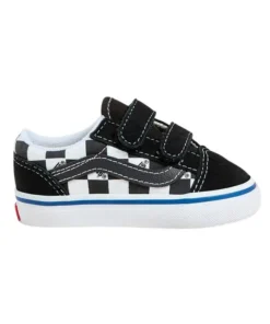 Zapatilla Baby Vans Old Skool V Logo Check Negro