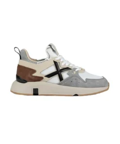 Zapatilla Hombre Munich Clik 75 Blanca Gris Marron