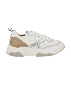 Zapatilla Mujer Munich Wave 129 Blanco Plata