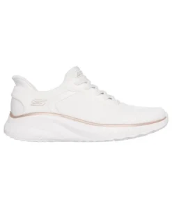 Zapatilla Mujer Skechers Bobs Squad Slip Blanco/Do