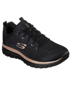 Zapatilla Mujer Skechers Graceful-Ge Negro/Dorado