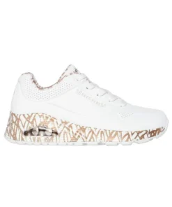 Zapatilla Mujer Skechers One Love Blanca Dorada