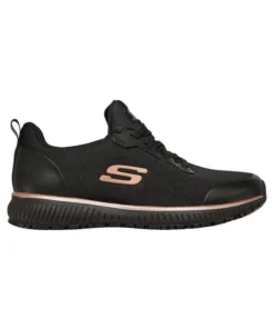 Zapatilla Mujer Skechers Squad Sr Negra Dorada
