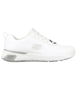 Zapatilla Mujer Skechers Trabajo Marsing Piel WHT