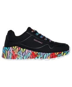 Zapatilla Niña Skechers Uno Negro Colorines